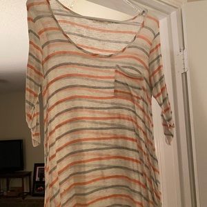Cream and orange long sleeve top